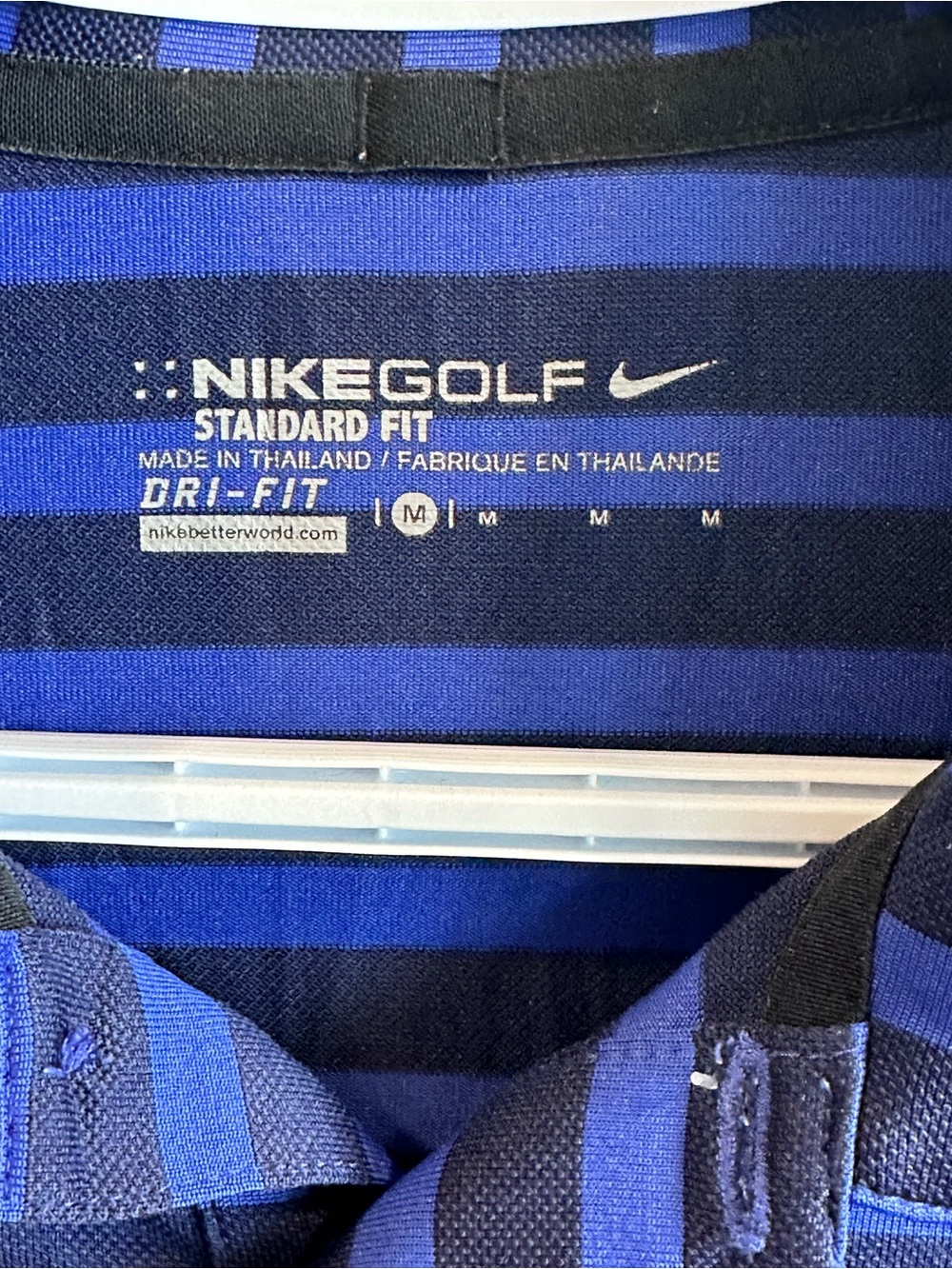 Nike Men's Navy & Royal Blue Striped Polo - Picture 2 of 7